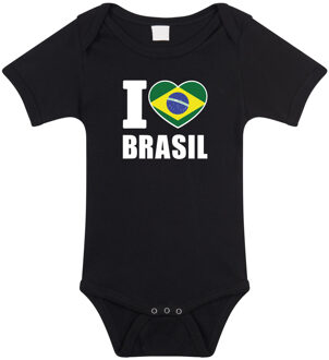Bellatio Decorations I love Brasil baby rompertje zwart Brazilie jongen/meisje