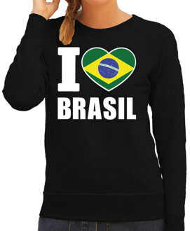 Bellatio Decorations I love Brasil sweater / trui zwart voor dames 2XL