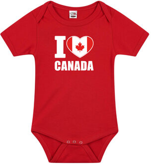 Bellatio Decorations I love Canada baby rompertje rood jongen/meisje 56 (1-2 maanden)