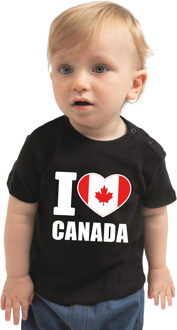 Bellatio Decorations I love Canada landen shirtje zwart voor babys 62 (1-3 maanden)