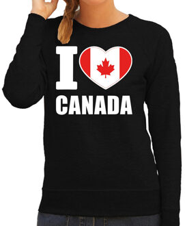 Bellatio Decorations I love Canada sweater / trui zwart voor dames 2XL