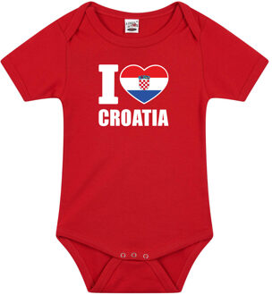 Bellatio Decorations I love Croatia / Kroatie landen rompertje rood jongens en meisjes 56 (1-2 maanden)