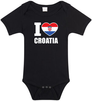 Bellatio Decorations I love Croatia / Kroatie landen rompertje zwart jongens en meisjes 56 (1-2 maanden)