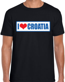 Bellatio Decorations I love Croatia / Kroatie landen t-shirt zwart heren 2XL