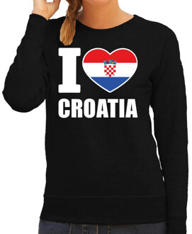 Bellatio Decorations I love Croatia sweater / trui zwart voor dames