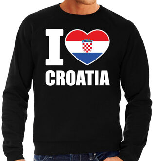 Bellatio Decorations I love Croatia sweater / trui zwart voor heren 2XL