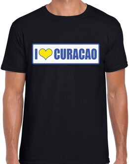 Bellatio Decorations I love Curacao landen t-shirt zwart heren 2XL