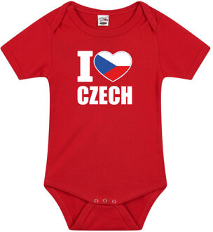 Bellatio Decorations I love Czech baby rompertje rood Tsjechie jongen/meisje 56 (1-2 maanden)