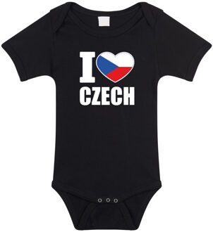Bellatio Decorations I love Czech baby rompertje zwart Tsjechie jongen/meisje 80 (9-12 maanden)