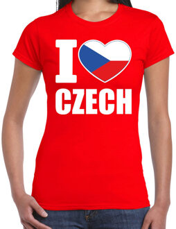 Bellatio Decorations I love Czech t-shirt Tsjechie rood voor dames 2XL