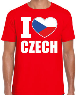 Bellatio Decorations I love Czech t-shirt Tsjechie rood voor heren 2XL