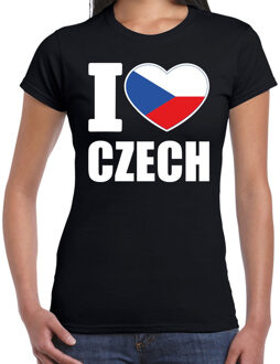 Bellatio Decorations I love Czech t-shirt Tsjechie zwart voor dames 2XL