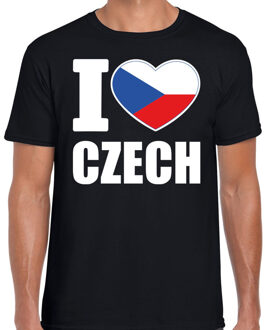 Bellatio Decorations I love Czech t-shirt Tsjechie zwart voor heren 2XL