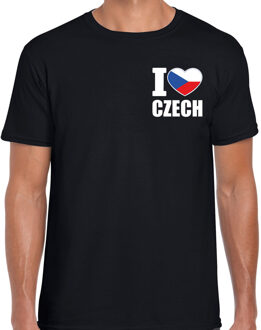 Bellatio Decorations I love Czech / Tsjechië landen shirt zwart voor heren - borst bedrukking 2XL