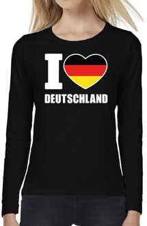 Bellatio Decorations I love Deutschland long sleeve t-shirt zwart voor dames 2XL