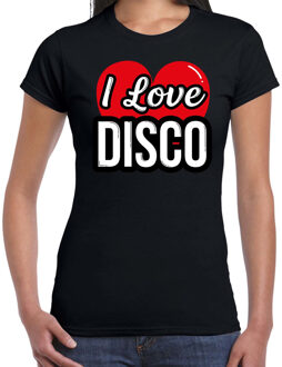 Bellatio Decorations I love disco verkleed t-shirt zwart voor dames - Disco party verkleed outfit