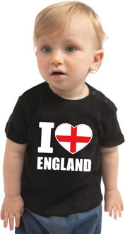 Bellatio Decorations I love England / Engeland landen shirtje zwart voor babys 62 (1-3 maanden)