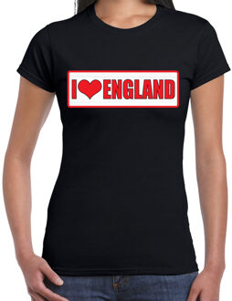 Bellatio Decorations I love England / Engeland landen t-shirt zwart dames 2XL