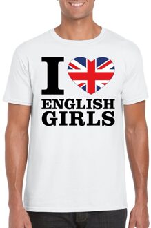 Bellatio Decorations I love English girls t-shirt wit heren