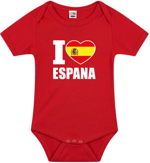 Bellatio Decorations I love Espana baby rompertje - rood - vlag Spanje print - jongen/meisje 68 (4-6 maanden)