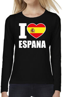 Bellatio Decorations I love Espana long sleeve t-shirt zwart voor dames 2XL