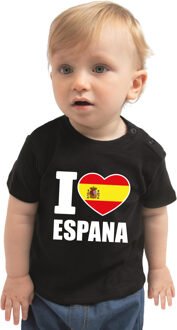 Bellatio Decorations I love Espana / Spanje landen shirtje zwart voor babys 62 (1-3 maanden)