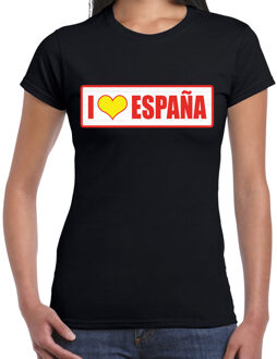 Bellatio Decorations I love Espana / Spanje landen t-shirt zwart dames 2XL