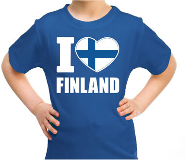 Bellatio Decorations I love Finland landen  t-shirt voor kids M (134-140)