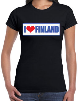 Bellatio Decorations I love Finland landen t-shirt zwart dames 2XL