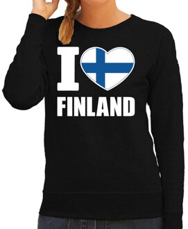 Bellatio Decorations I love Finland sweater / trui zwart voor dames 2XL