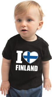 Bellatio Decorations I love Finland t-shirt zwart voor babys 74 (5-9 maanden)