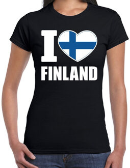 Bellatio Decorations I love Finland t-shirt zwart voor dames 2XL