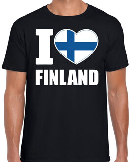 Bellatio Decorations I love Finland t-shirt zwart voor heren 2XL