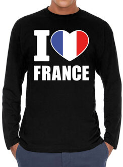 Bellatio Decorations I love France long sleeve t-shirt zwart voor heren L