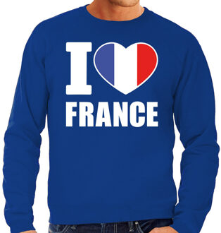 Bellatio Decorations I love France sweater / trui blauw voor heren 2XL