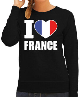 Bellatio Decorations I love France sweater / trui zwart voor dames