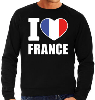 Bellatio Decorations I love France sweater / trui zwart voor heren 2XL