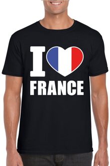 Bellatio Decorations I love Frankrijk - supporters - fans - t-shirt - zwart - heren - Vive La France