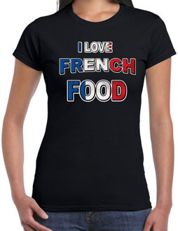 Bellatio Decorations I love French food t-shirt zwart voor dames
