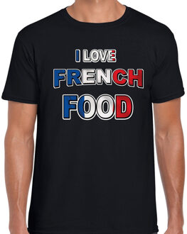 Bellatio Decorations I love French food t-shirt zwart voor heren 2XL