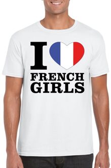 Bellatio Decorations I love French girls t-shirt wit heren 2XL