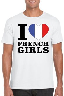 Bellatio Decorations I love French girls t-shirt wit heren