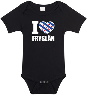 Bellatio Decorations I love Fryslan baby rompertje zwart Friesland jongen/meisje