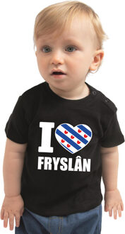 Bellatio Decorations I love Fryslan t-shirt Friesland zwart voor babys 62 (1-3 maanden)