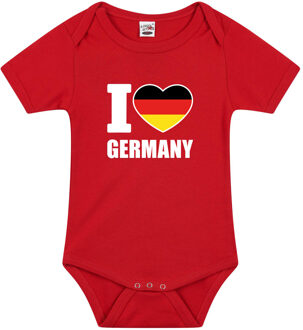 Bellatio Decorations I love Germany - baby rompertje - rood - Duitsland - jongen/meisje 92 (18-24 maanden)