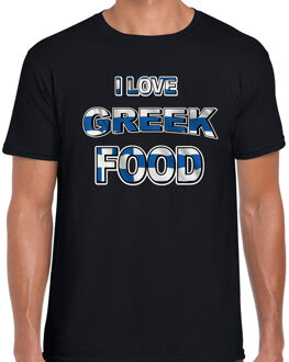 Bellatio Decorations I love Greek food t-shirt zwart voor heren 2XL