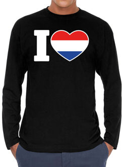 Bellatio Decorations I love Holland long sleeve t-shirt zwart voor heren 2XL