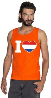 Bellatio Decorations I love Holland mouwloos shirt oranje heren 2XL - Feestshirts