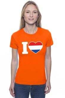 Bellatio Decorations I love Holland shirt oranje dames 2XL - Feestshirts