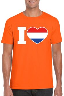 Bellatio Decorations I love Holland shirt oranje heren 2XL - Feestshirts